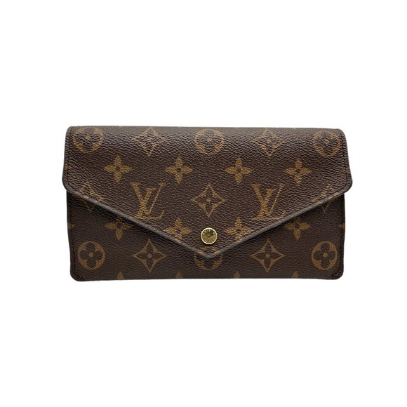 Louis Vuitton Monogram Portefeuille Sarah Wallet with Rose Red Interior - Picture 1 of 9